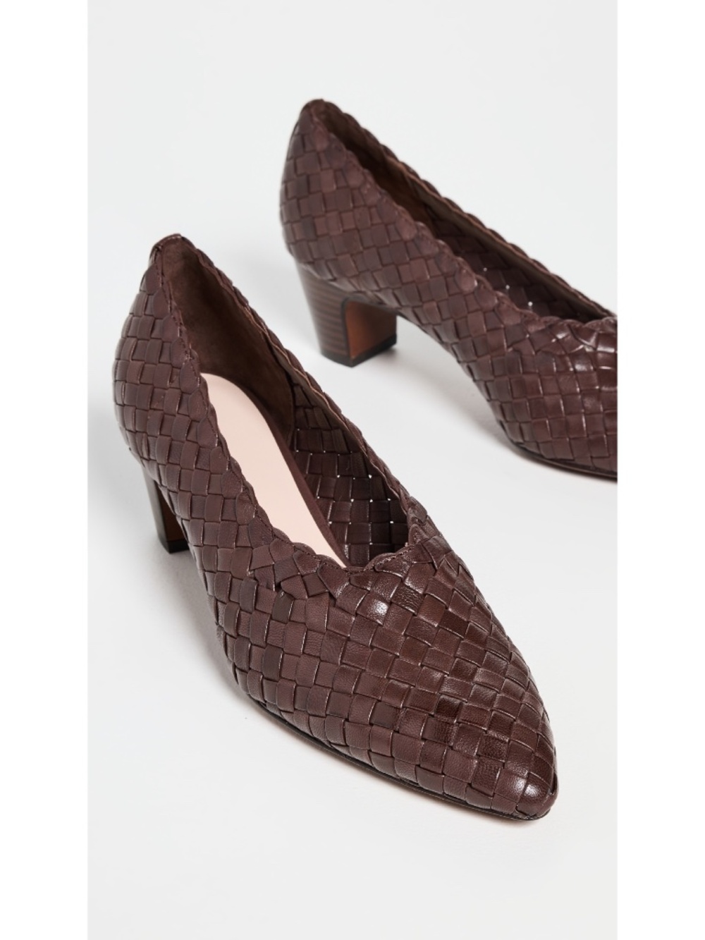 New Loeffler Randall Maeve Woven Pointed Toe Pump Brown Sz 10
